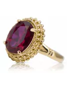 Or jaune 14 carats Rubis Anneau Vintage vrc068y